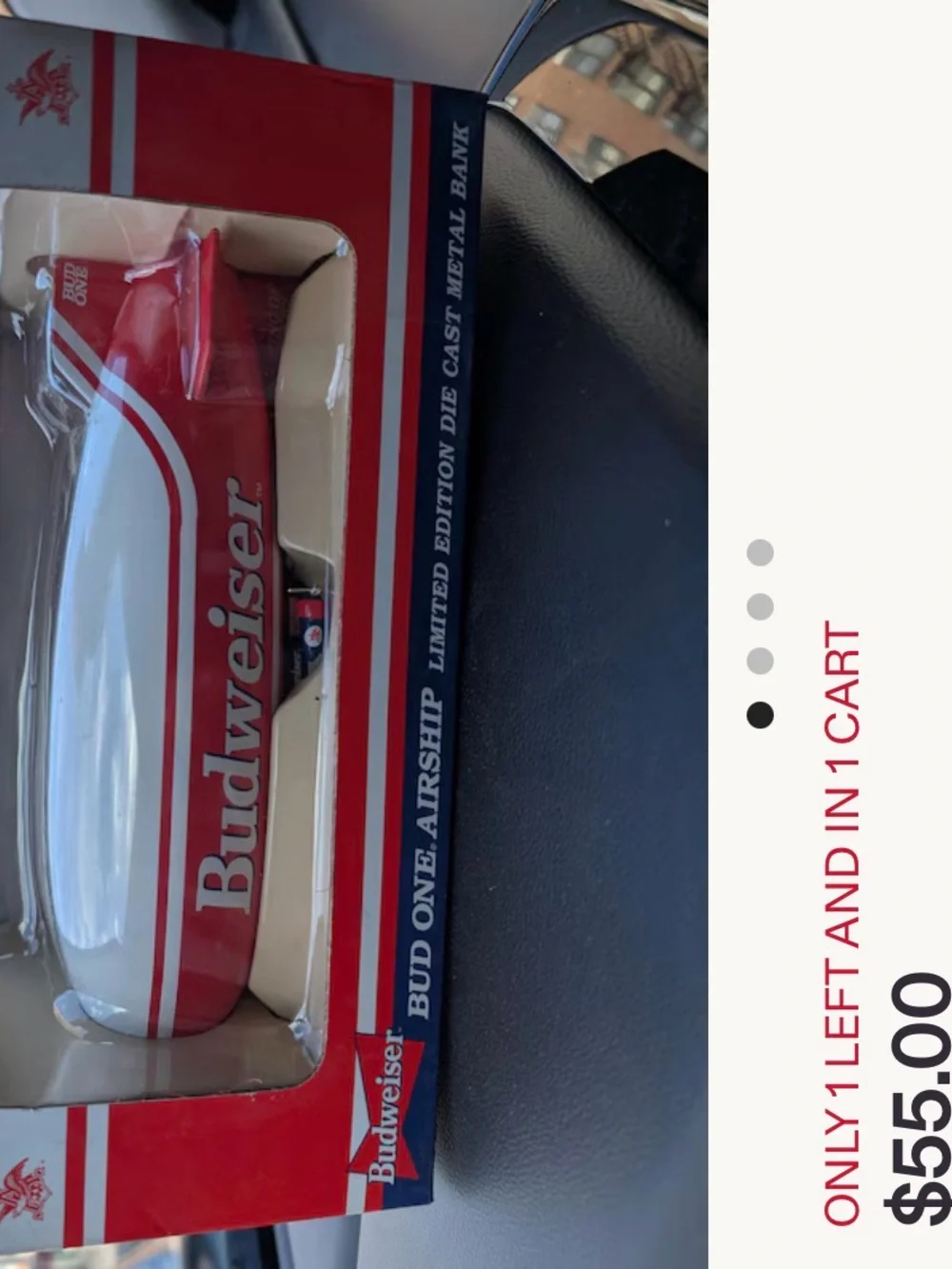 Budweiser Red and White Collectible Airship Bank